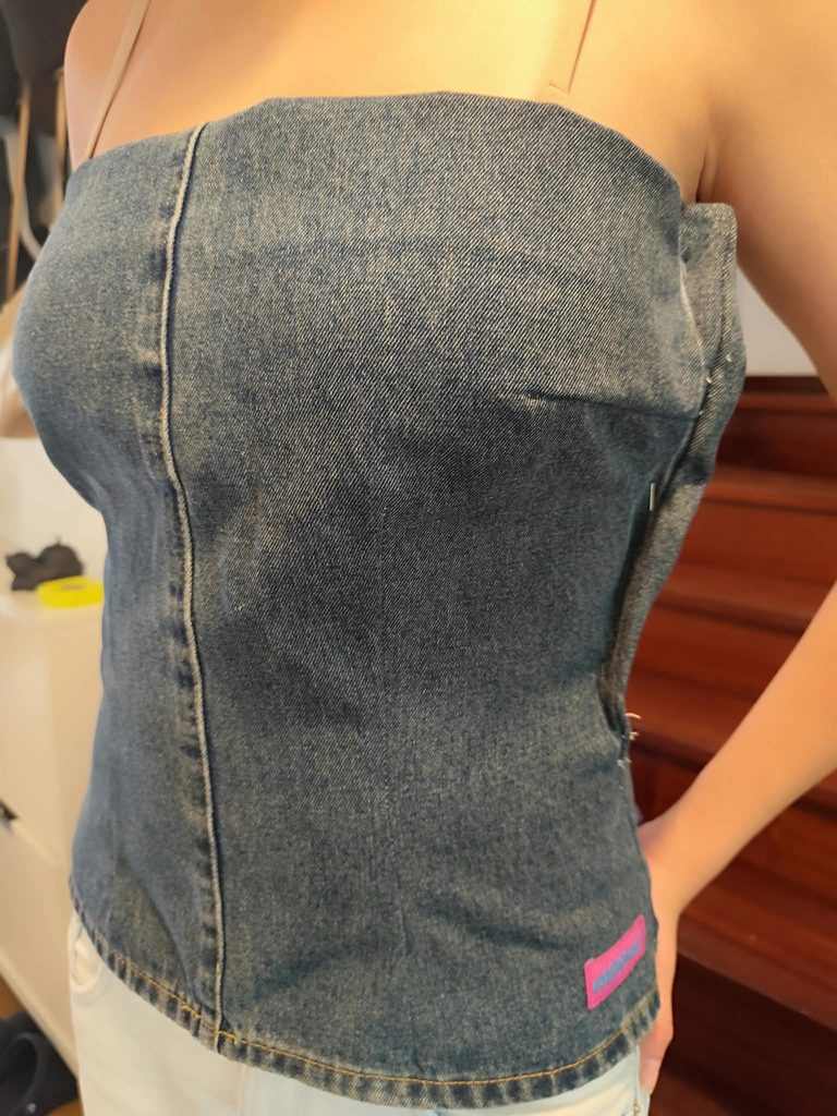 Turn a denim into a bustier